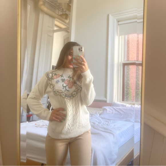 ALFRED DUNNER FLOWER KNIT SWEATSHIRT - Picture 2 of 5